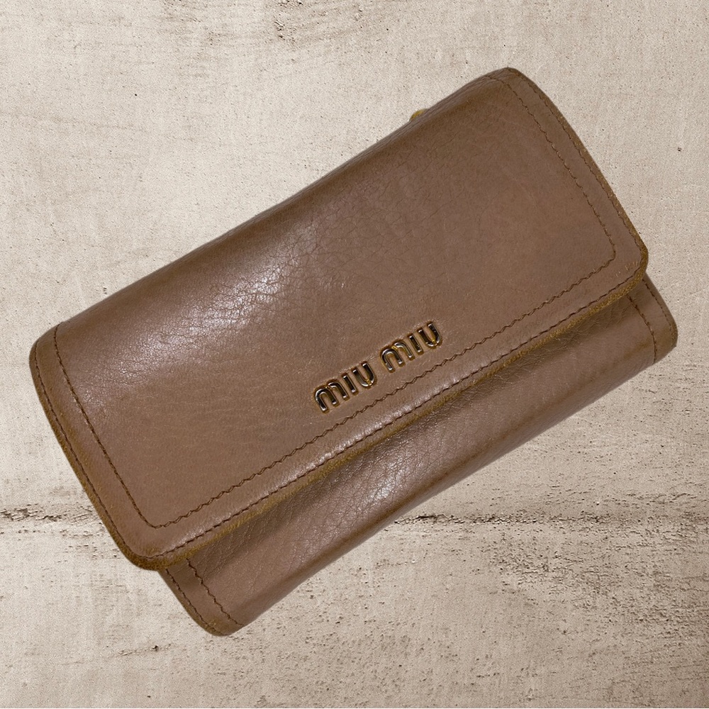Miu Miu Wallet All Leather Midi Wallet Neutral Mi… - image 1